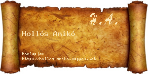 Hollós Anikó névjegykártya